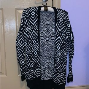 Black and white patterned cardigan